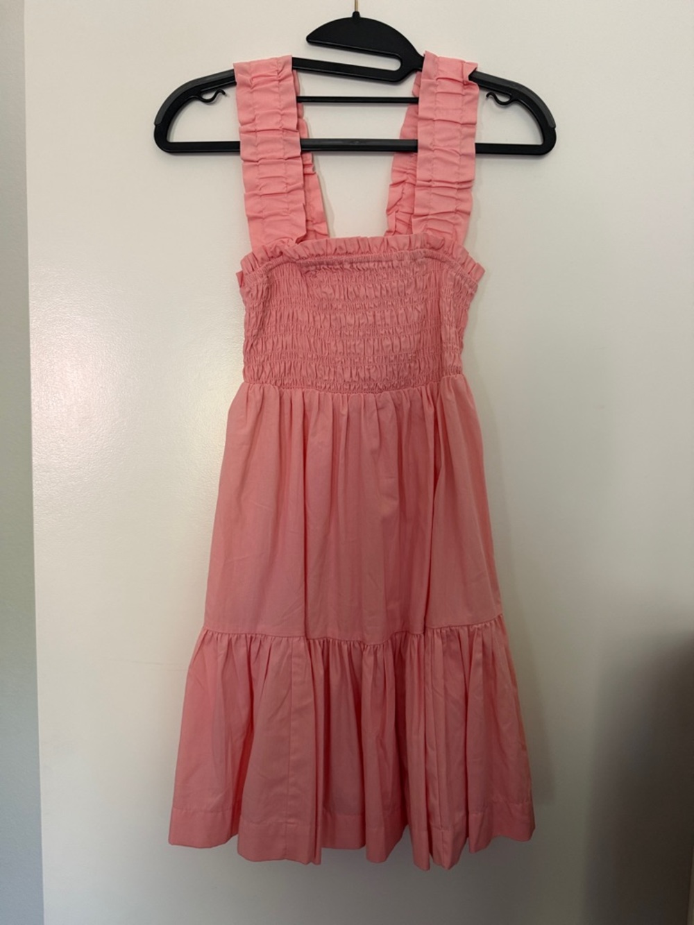 Abercrombie & Fitch Coral-Pink Ruffle Strap Tiered Dress